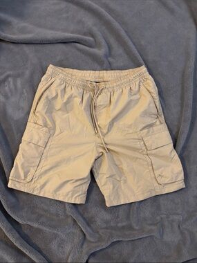 Men's Khaki Cargo Drawstring Shorts